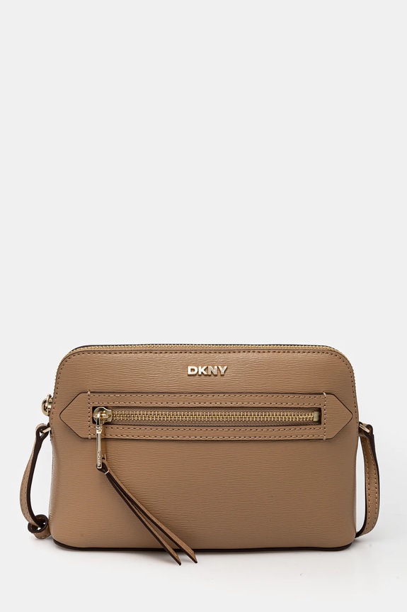 Kožená kabelka Dkny usňová koža béžová R42EKE17