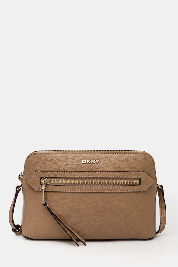 Kožená kabelka Dkny usňová koža béžová R42EKE17