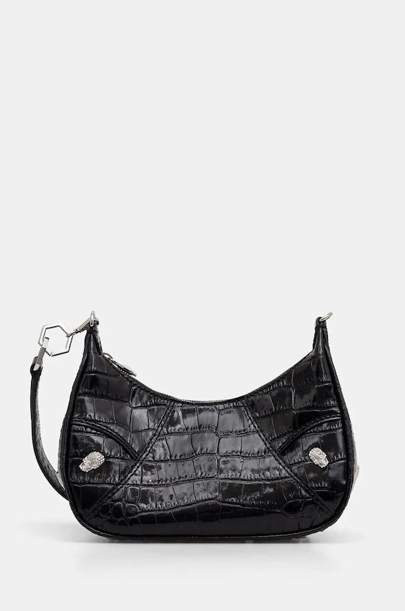 Кожаная сумочка Philipp Plein кожа чёрный AADA.WBA2034.PLE009N