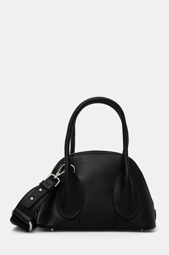 Sisley borsa a mano in pelle pelle fiore nero 6HEDWY048