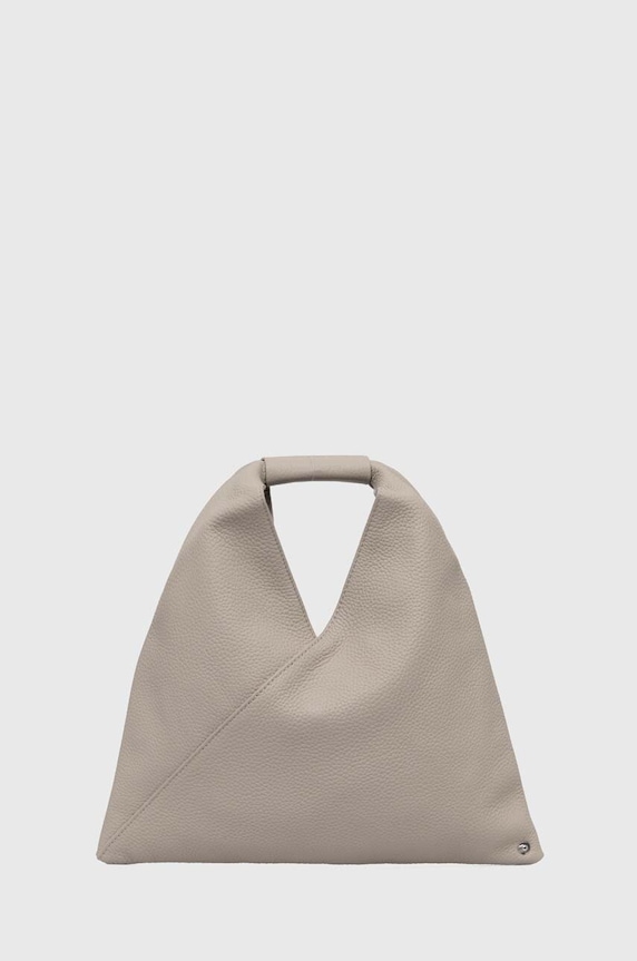 Кожена чанта MM6 Maison Margiela гладка кожа сив SB6WD0013.P4344