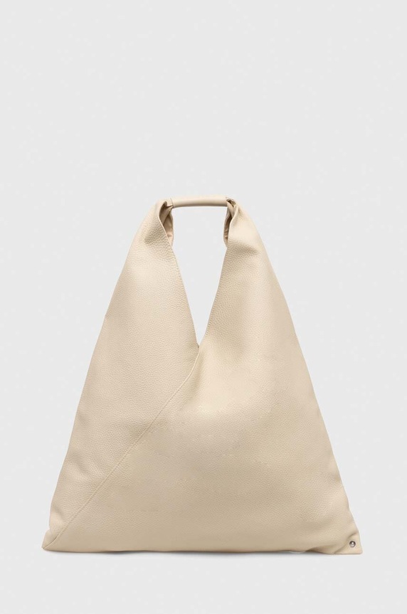 Kožená kabelka MM6 Maison Margiela přírodní kůže béžová S54WD0039.P5691