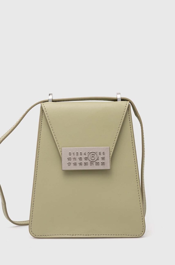 Kožená kabelka MM6 Maison Margiela přírodní kůže zelená SB5WG0018.P6189