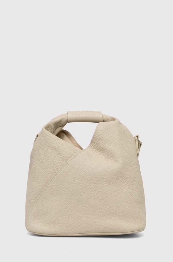 Шкіряна сумочка MM6 Maison Margiela гладкий бежевий SB6WD0026.P5691