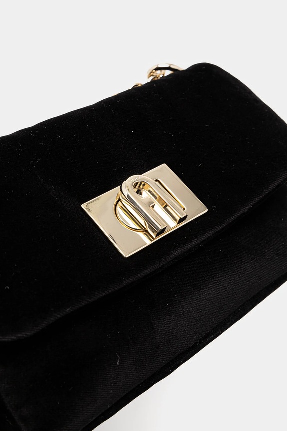 Furla torebka welurowa czarny BAFKACO.BX3356.O6000