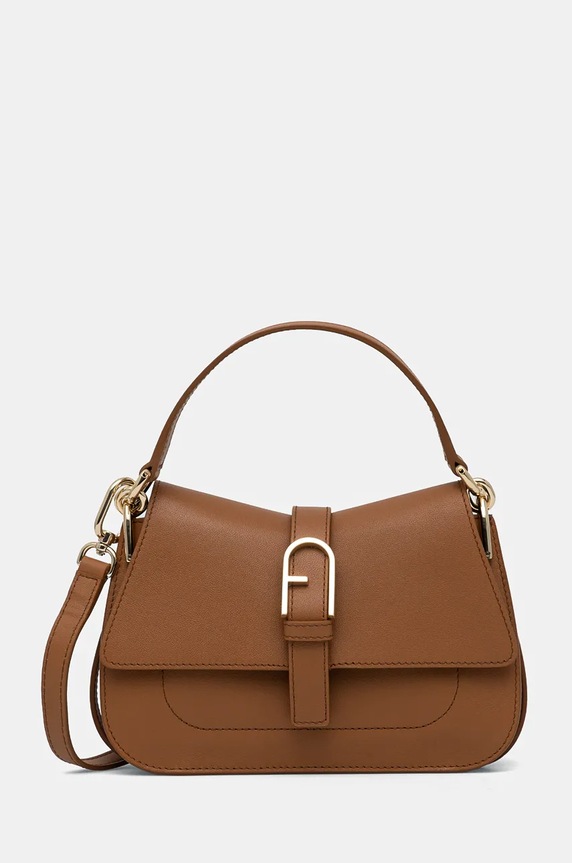 Kožená kabelka Furla přírodní kůže hnědá WB01032.BX2045.RY000