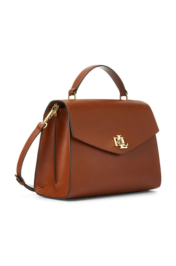 Akcesoria Lauren Ralph Lauren torebka skórzana 431915781 brązowy