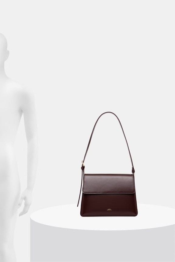 A.P.C. borsa a mano in pelle sac virginie flap PXBRU.F61924