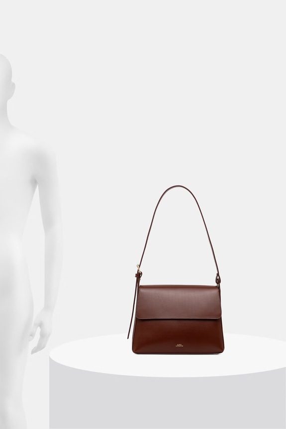 A.P.C. torebka skórzana sac virginie flap PXBRU.F61924