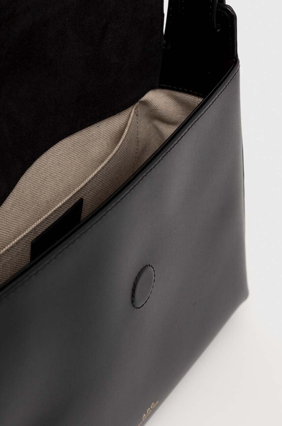 Kožená kabelka A.P.C. sac virginie flap PXBRU.F61924 černá