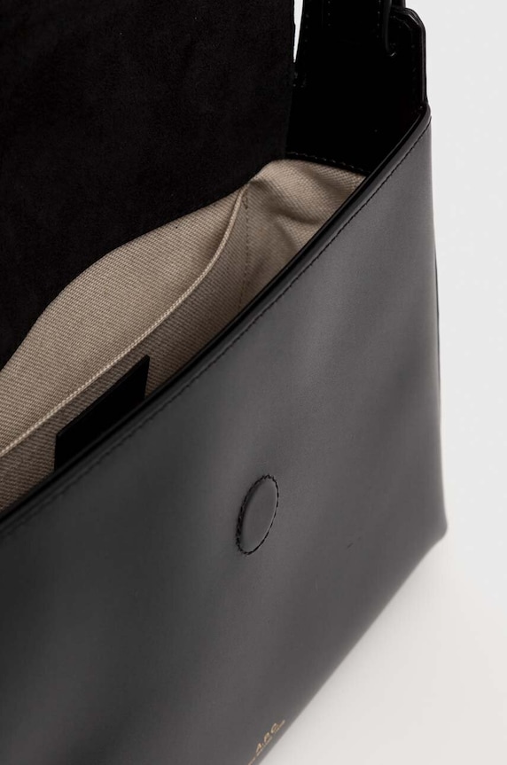Kožená kabelka A.P.C. sac virginie flap PXBRU.F61924 černá