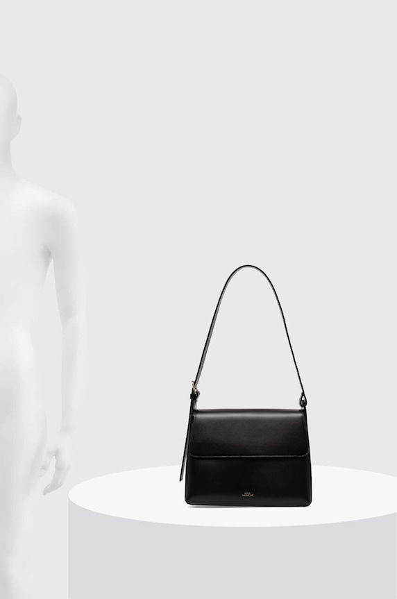 Kožená kabelka A.P.C. sac virginie flap PXBRU.F61924