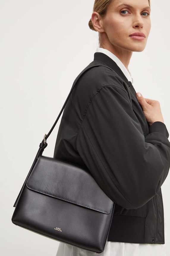 Kožená kabelka A.P.C. sac virginie flap PXBRU.F61924