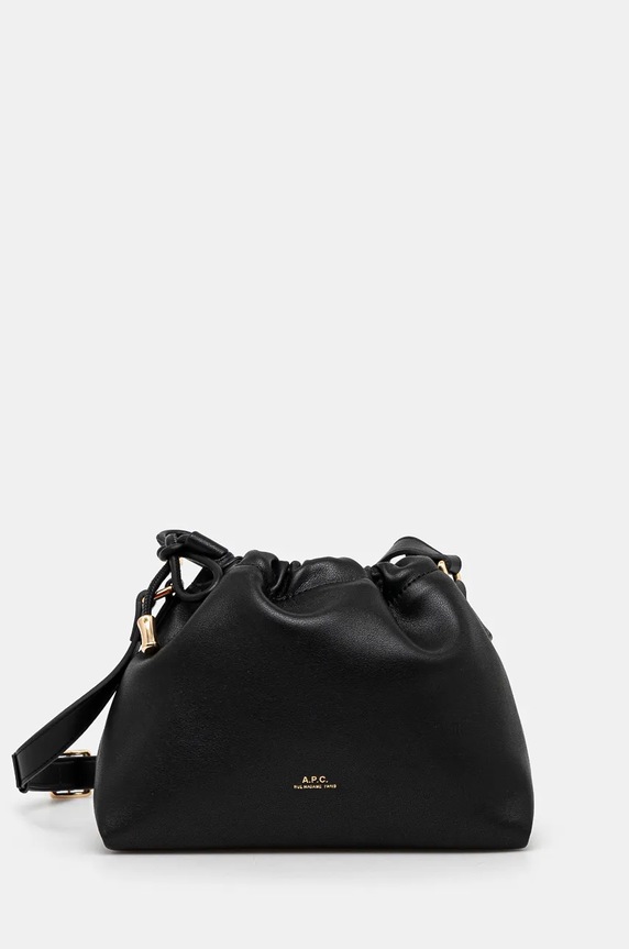 Kabelka A.P.C. Sac Ninon Mini hladký černá PUAAT.F61582.LZZ