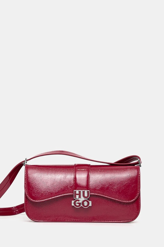 Kabelka HUGO hladký burgundské 50529108