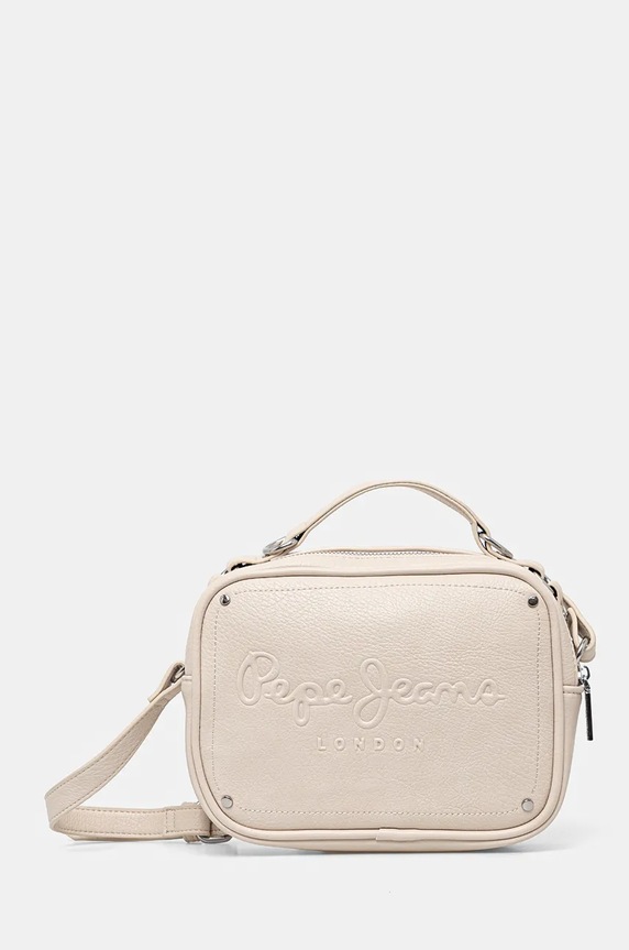 Τσάντα Pepe Jeans BASSY ICON απομίμηση λείου δέρματος λευκό PL031563