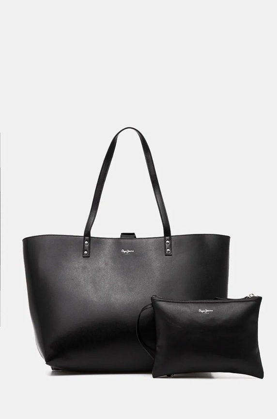 Τσάντα Pepe Jeans SWING LEAN απομίμηση λείου δέρματος μαύρο PL031590