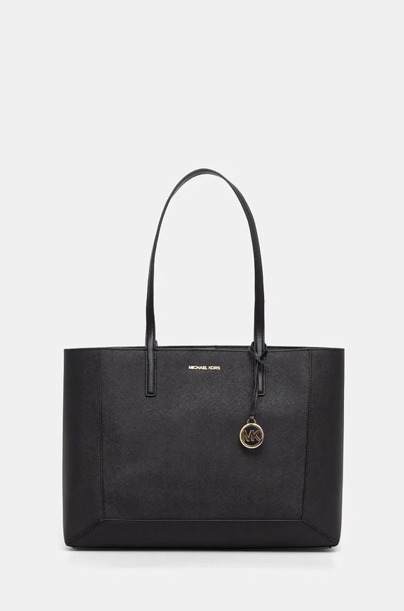 Kožená kabelka MICHAEL Michael Kors přírodní kůže černá 30F4G7XT7L