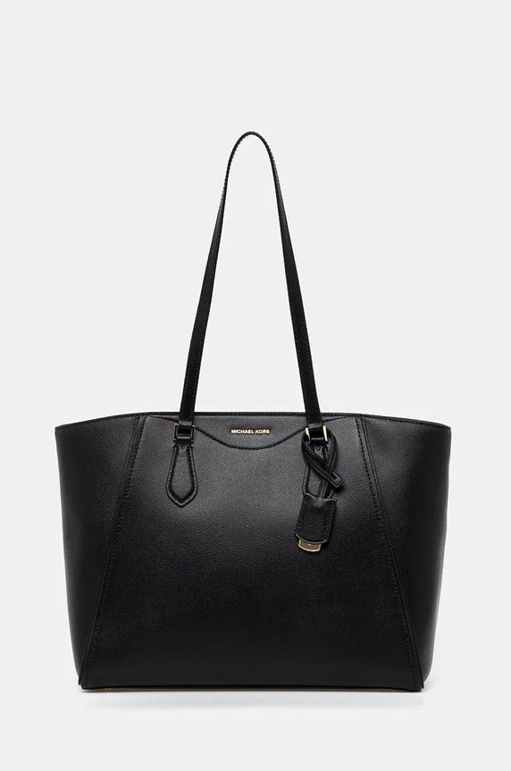 Kožená kabelka MICHAEL Michael Kors hladký černá 30F4GTBT7L