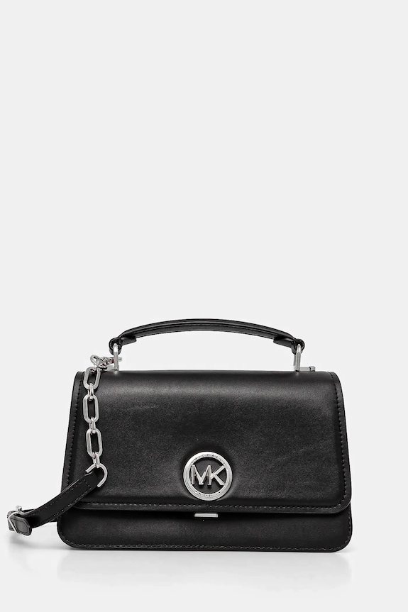 Kožená kabelka MICHAEL Michael Kors přírodní kůže černá 30T4SD8S6L
