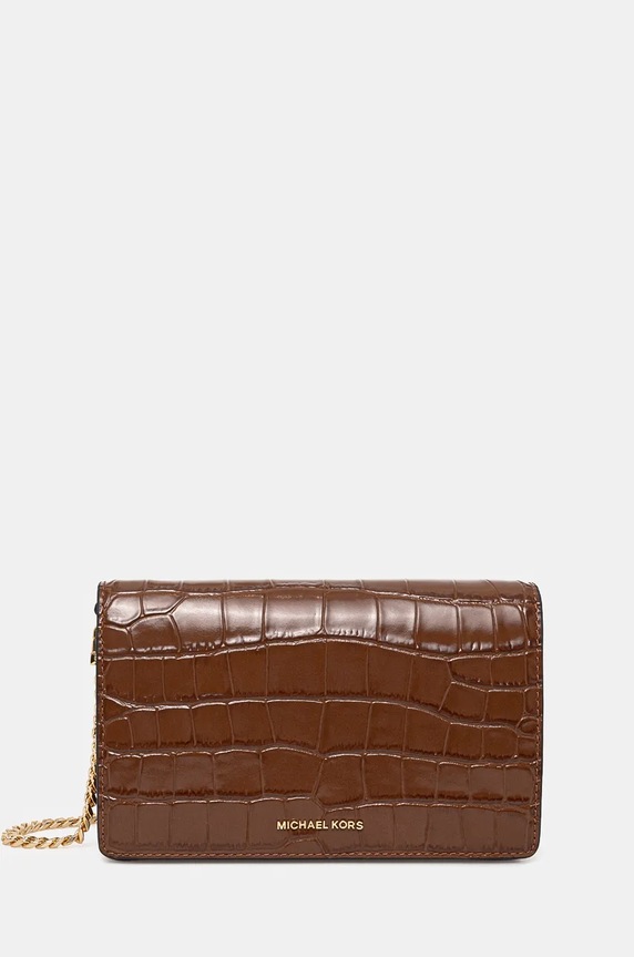 MICHAEL Michael Kors torebka skórzana nie mieści A4 brązowy 32F4GJ6C8E