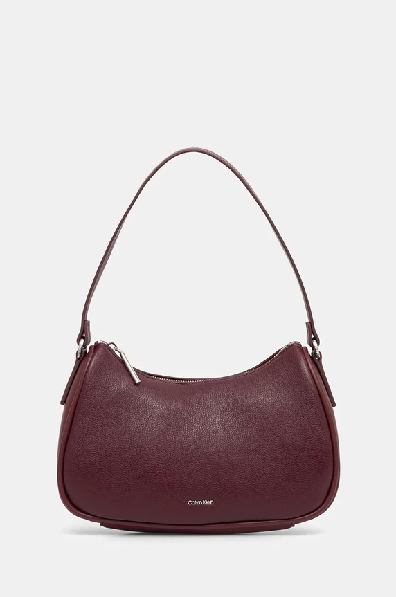 Torba Calvin Klein bez uzorka bordo K60K612517
