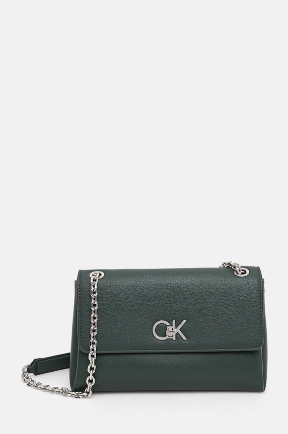 Calvin Klein torebka nie mieści A4 zielony K60K612554