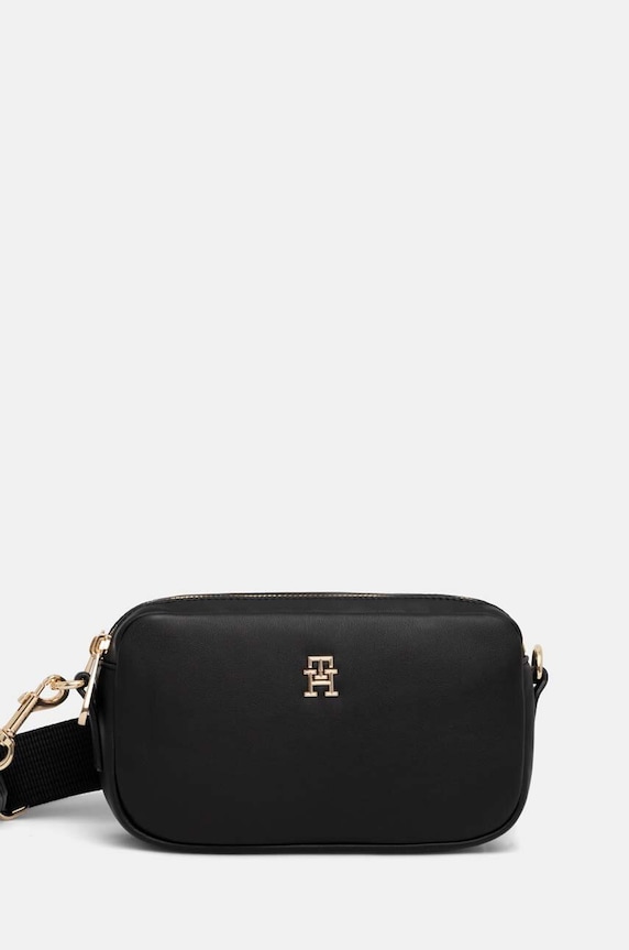 Kabelka Tommy Hilfiger nášivka čierna AW0AW16475