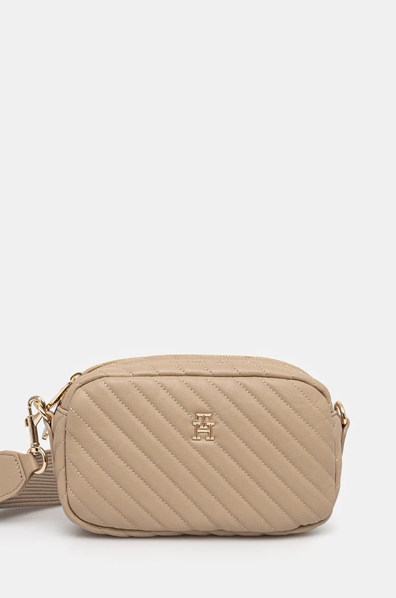 Τσάντα Tommy Hilfiger συνθετικό μπεζ AW0AW17011