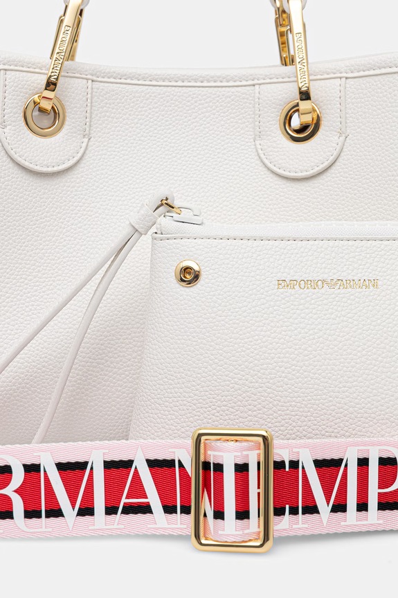 Emporio Armani torebka crossbody damska z imitacji skóry biały EW000361.AF12103