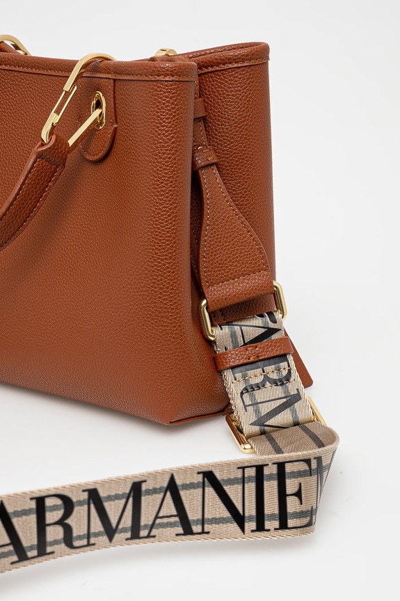 Accesorii Emporio Armani geantă crossbody pentru femei, cu imitație de piele EW000361.AF12103 maro