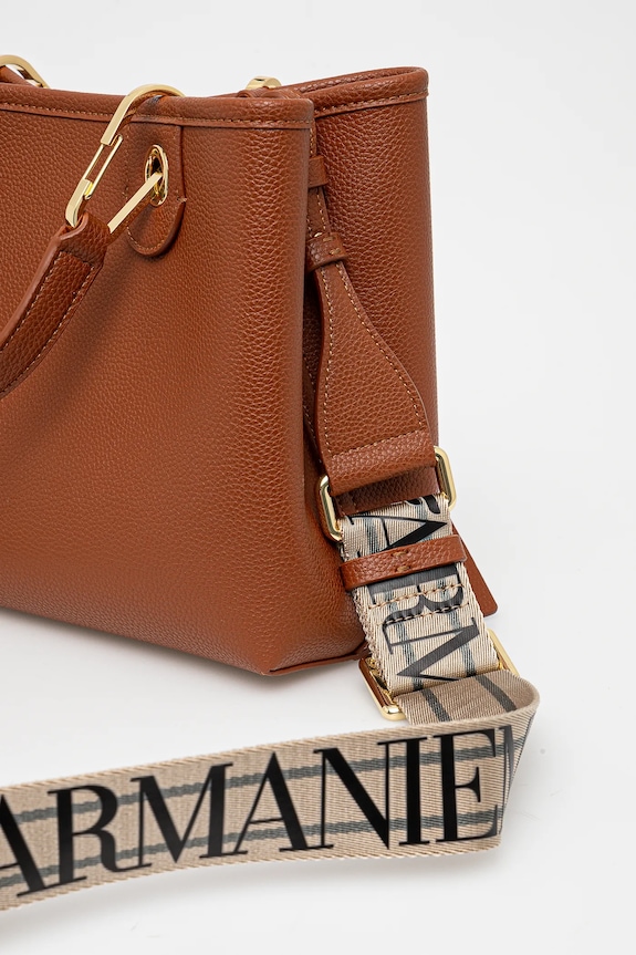 Accesorii Emporio Armani geantă crossbody pentru femei, cu imitație de piele EW000361.AF12103 maro