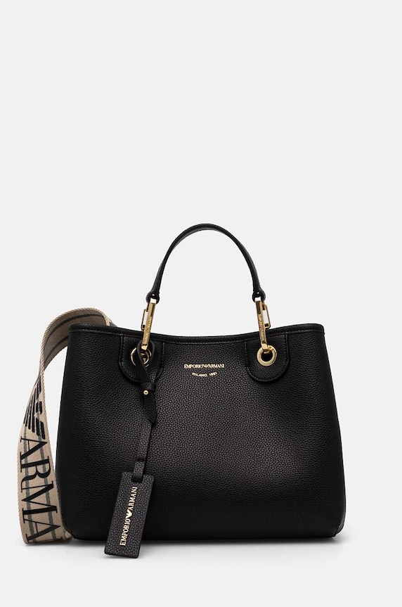 Emporio Armani torebka crossbody damska z imitacji skóry nie mieści A4 czarny EW000361.AF12103