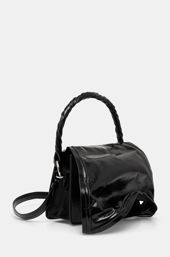 Kožená kabelka Y/Project WIRE BAG 620BA007 černá AW24