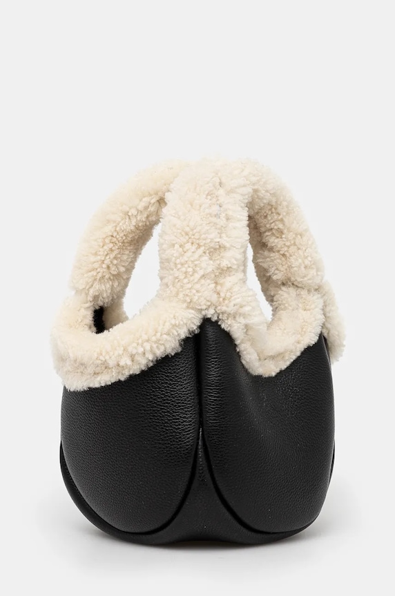 Coperni torebka skórzana Shearling Mini Bucket Swipe Bag COPBA69840S czarny AW24