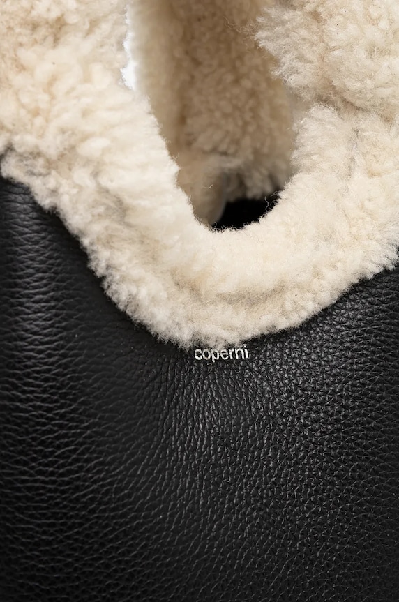 Coperni torebka skórzana Shearling Mini Bucket Swipe Bag czarny COPBA69840S