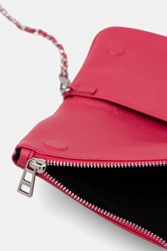ZADIG&VOLTAIRE geantă de piele ROCK GRAINED LEATHER LWBA00001 roz