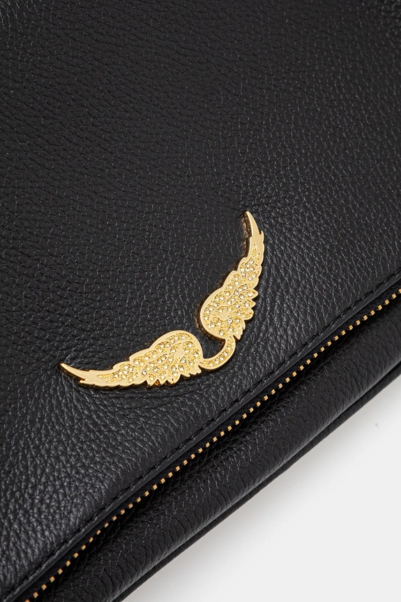 Kožna torba ZADIG&VOLTAIRE ROCK GRAINED LEATHER crna LWBA00001