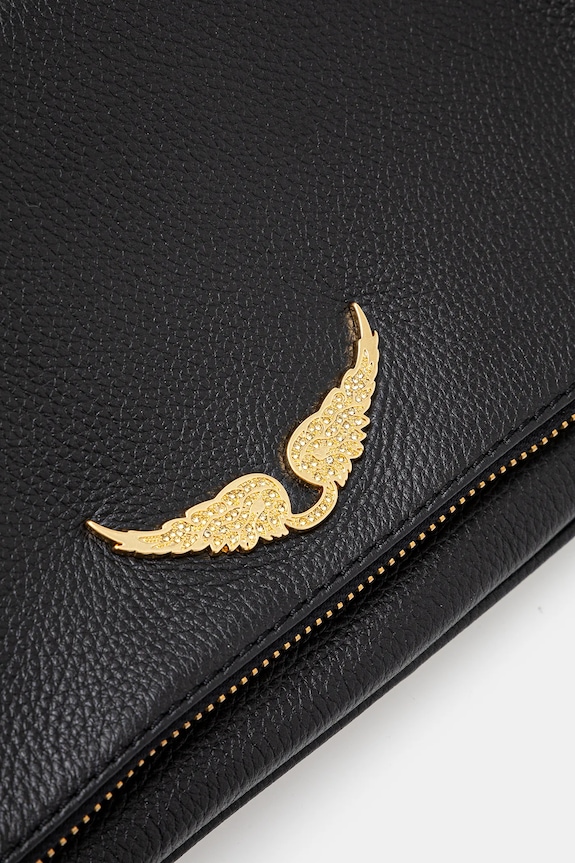 Kožna torba ZADIG&VOLTAIRE ROCK GRAINED LEATHER crna LWBA00001
