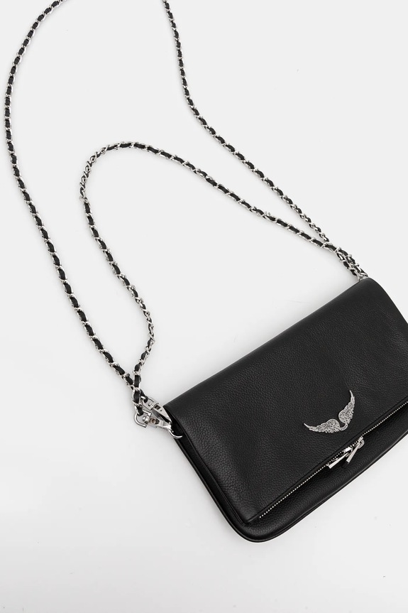 ZADIG&VOLTAIRE geantă de piele ROCK GRAINED LEATHER LWBA00001 negru AA00