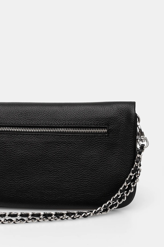 ZADIG&VOLTAIRE geantă de piele ROCK GRAINED LEATHER negru LWBA00001