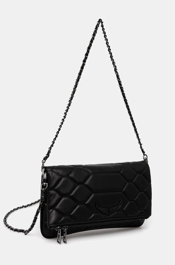 Kožená kabelka ZADIG&VOLTAIRE ROCK XL MAT SCALE LWBA02581 čierna AA00