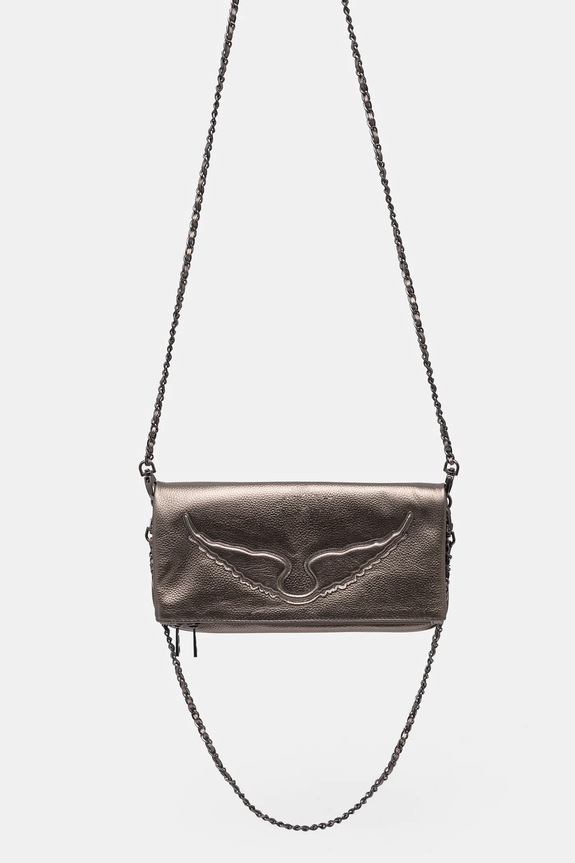 Δερμάτινη τσάντα ZADIG&VOLTAIRE LWBA02551 ασημί AW24