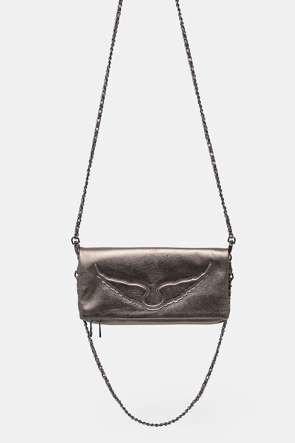 Δερμάτινη τσάντα ZADIG&VOLTAIRE LWBA02551 ασημί AW24