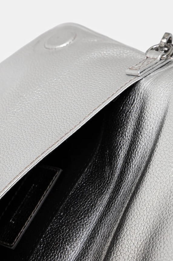 Kožená kabelka ZADIG&VOLTAIRE LWBA02551 stříbrná