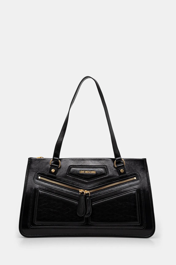 Torba Love Moschino bez uzorka crna JC4353PP0L