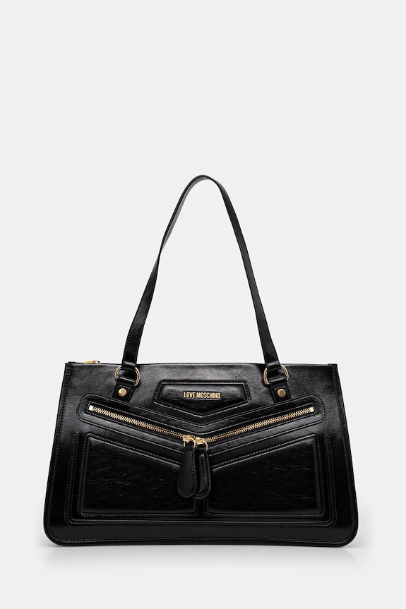 Torba Love Moschino bez uzorka crna JC4353PP0L
