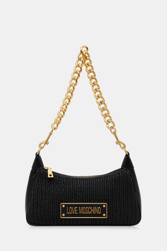 Love Moschino torebka skórzana nie mieści A4 czarny JC4357PP0L