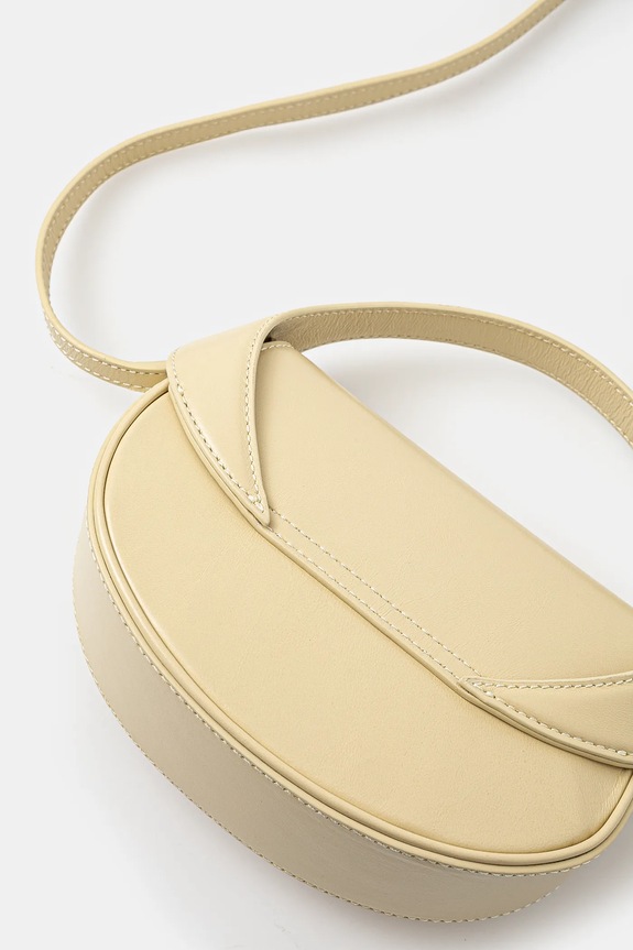 Accesorii By Far poseta de piele Hari MWBTH008LL002BG032PL bej