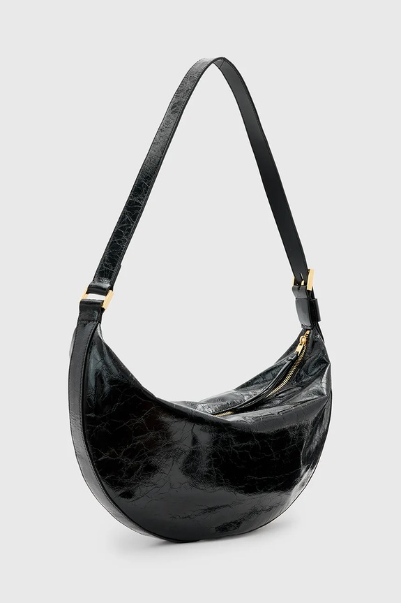AllSaints borsa a mano in pelle HALF MOON W020XZ nero SS25